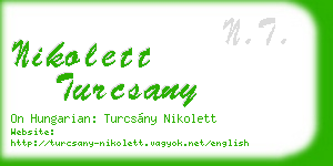 nikolett turcsany business card