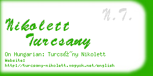 nikolett turcsany business card